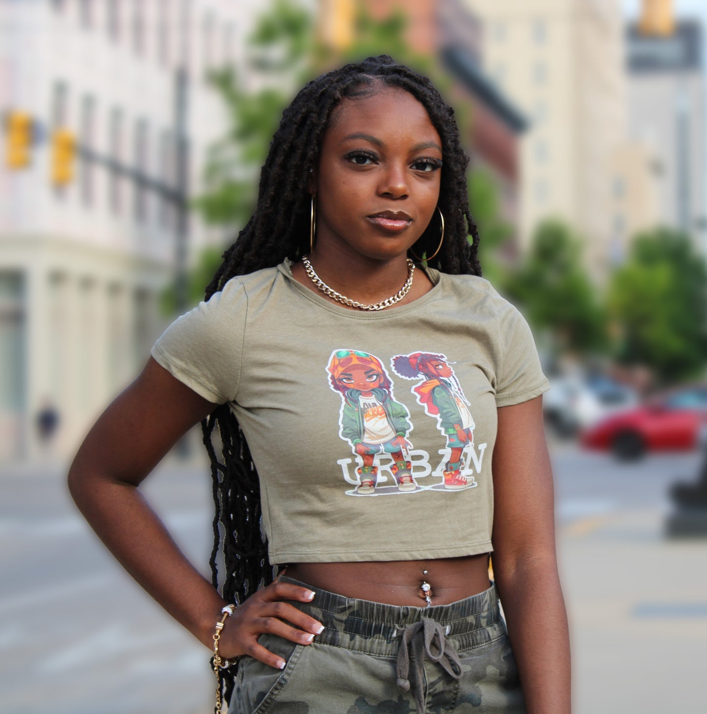 Women’s Urban Cartoon Crop Tee
