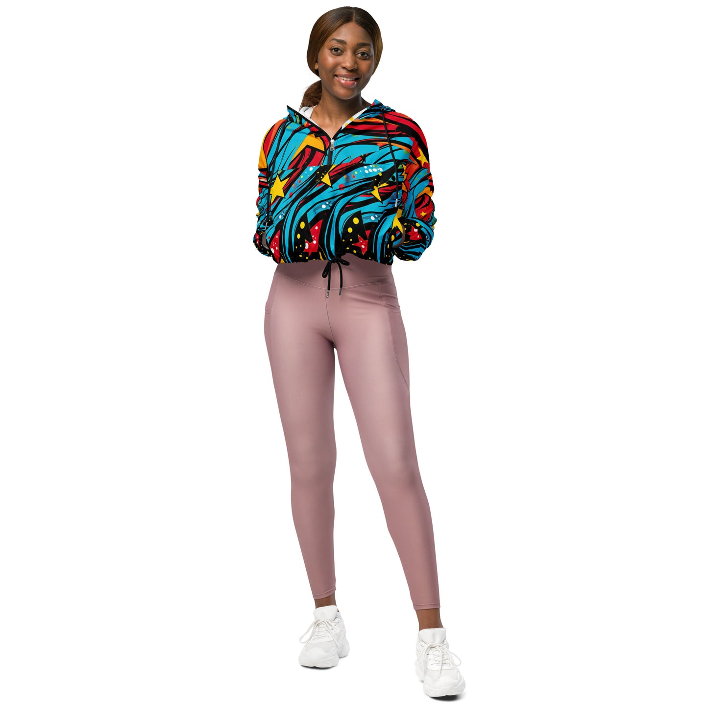 Graffiti Cropped Windbreaker