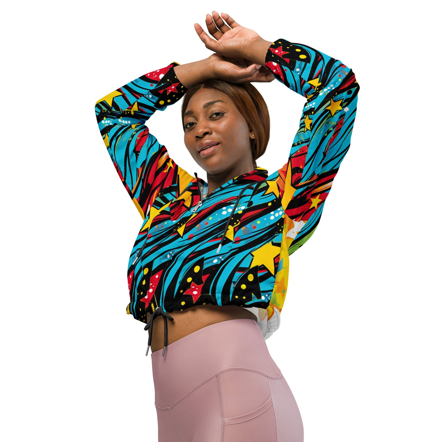 Graffiti Cropped Windbreaker