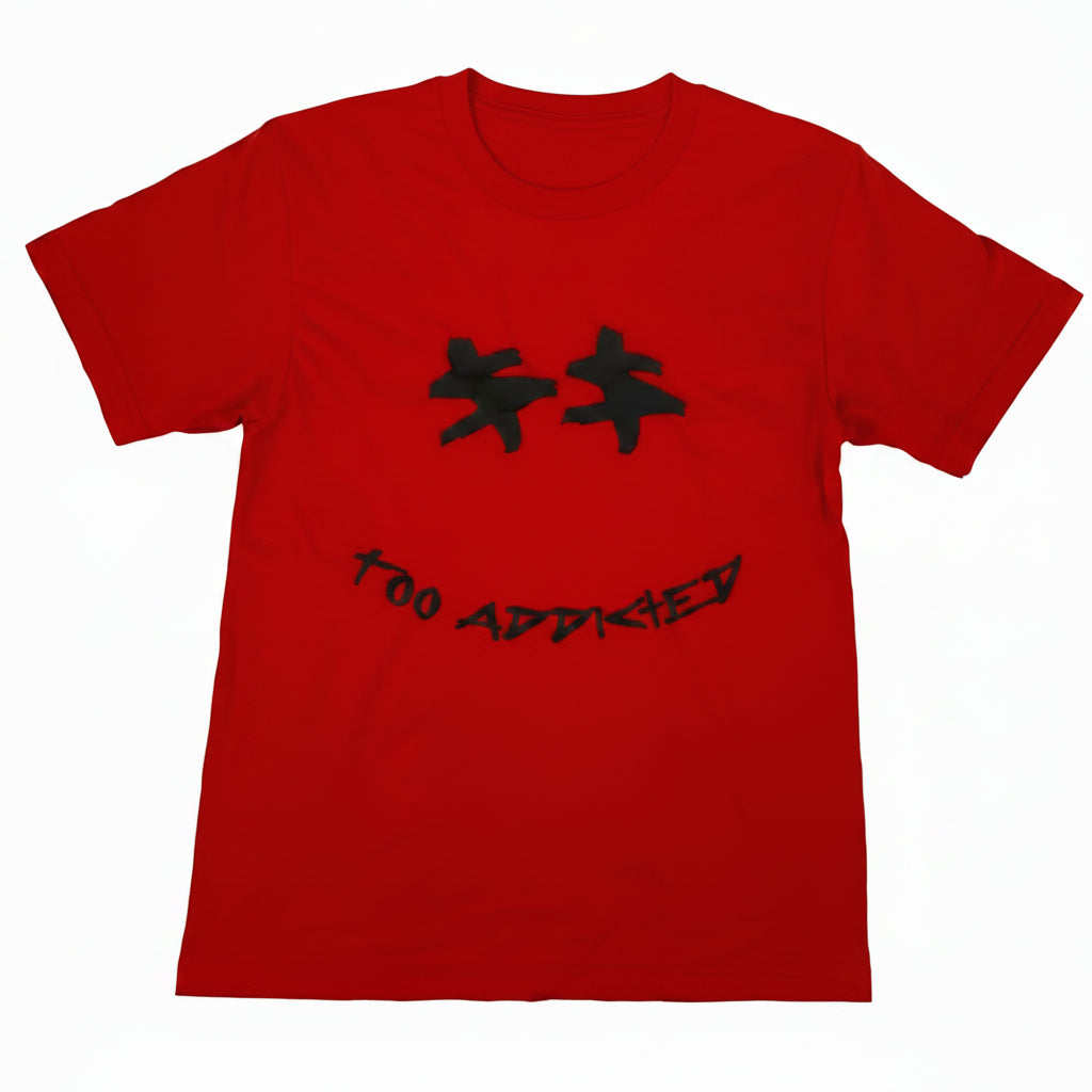 Too Addicted Puff Print T-Shirt - Red23 edition